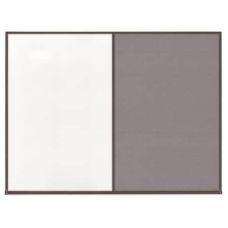 United Visual Products Triple Door Radius Corkboard, 72"X48", S UV80055-SATIN-CLOUD